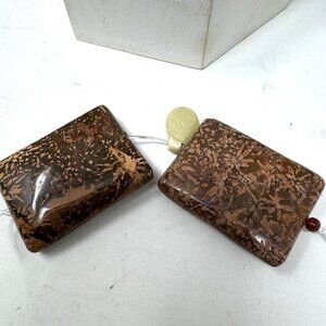 Sunburst Jasper Jumbo Beads Rectangle 40 x 30 mm Jewelry Making